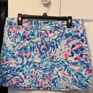 LILLY PULITZER Nicki Skort Breakwater Tint Party Wave SIZE 12